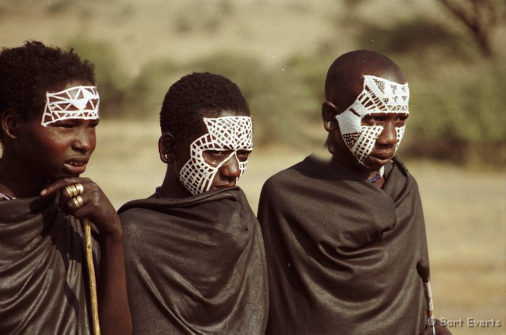 Scan30035.jpg - Adolescent Masai boy: Painted to start their adulthood
