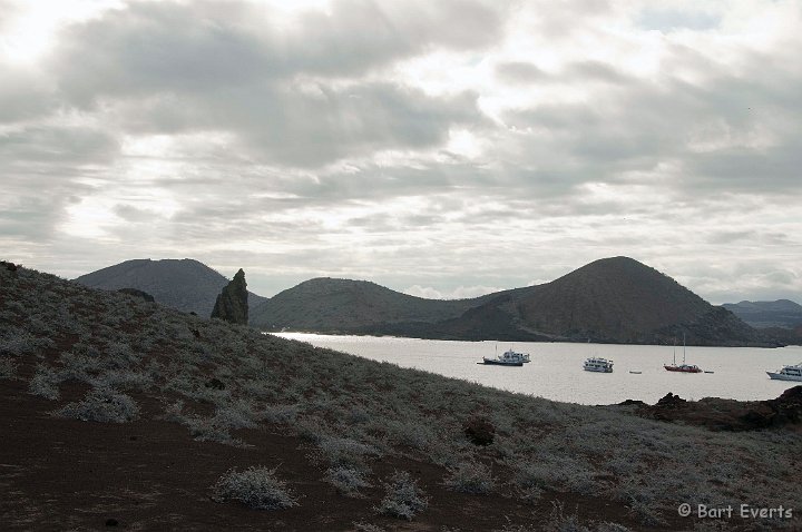 DSC_8358.JPG - Boats in the bay next to Bartolomé Island